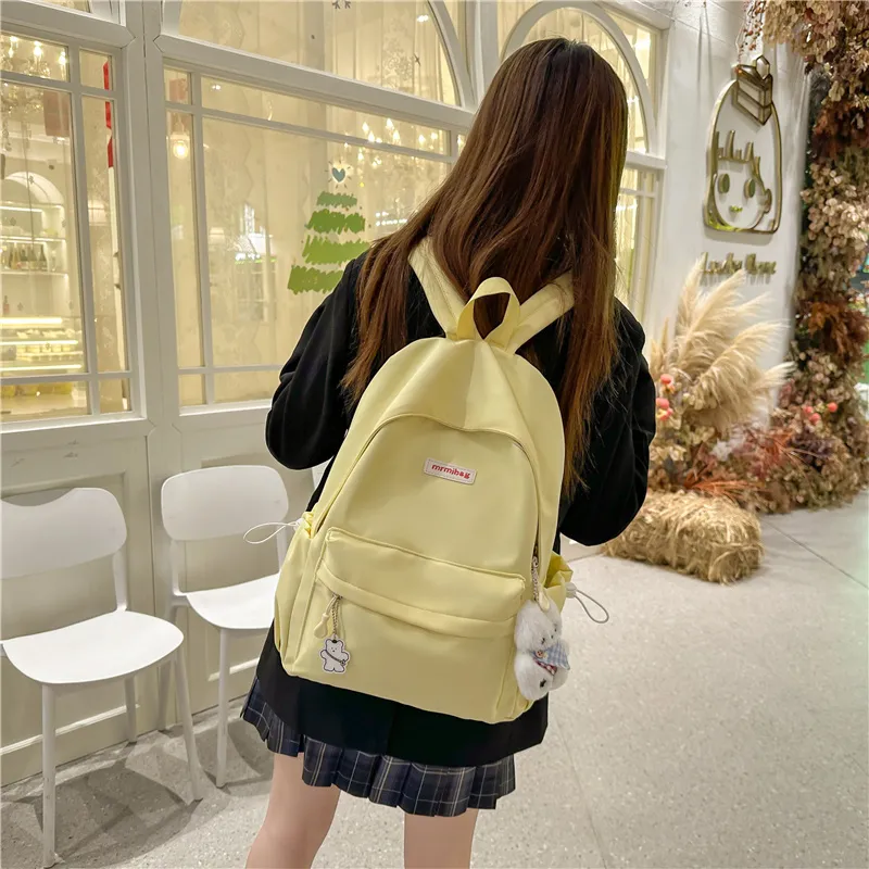 HCXK Nylon Backpack Unisex Blue/Green/Yellow/Black/White-15