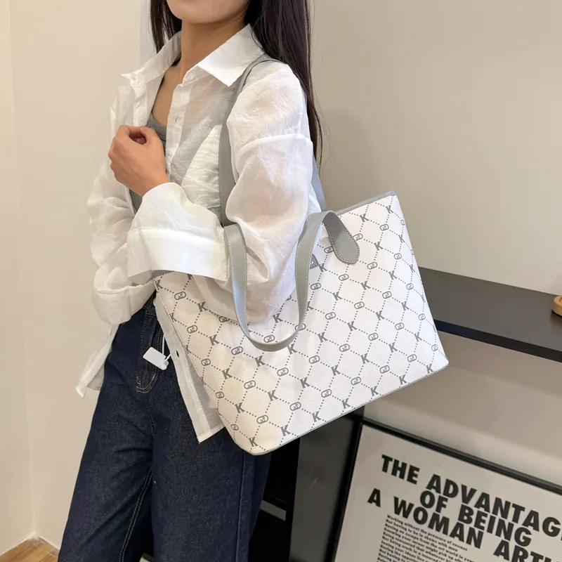 HCXK PU Tote Bag, Shopping Bag, Shoulder Bag Women's Light Purple/Gray/Pink-10