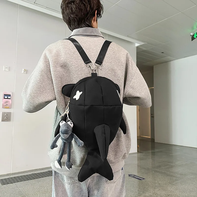 HCXK Nylon Backpack Unisex Gray/White/Black-15