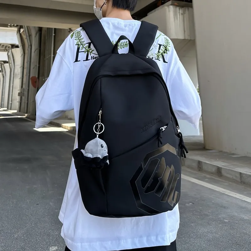 HCXK Composite Cloth Backpack Unisex Gray/Black/Red/Khaki/Blue-7
