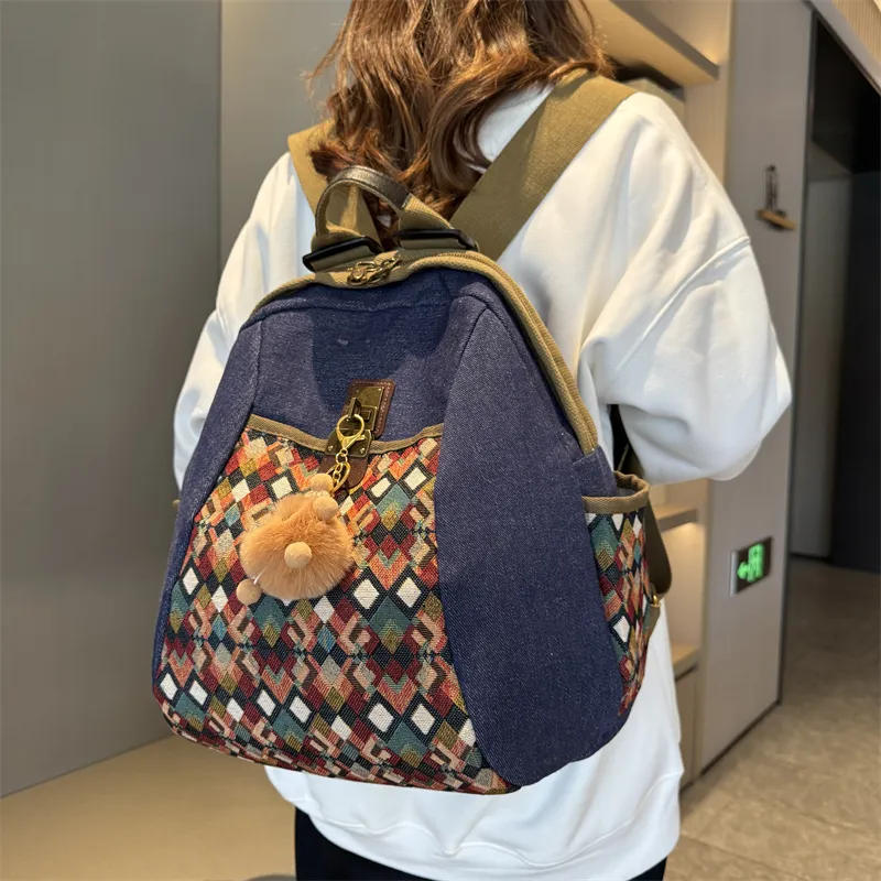 HCXK Oxford Backpack Regular Women's Denim-3