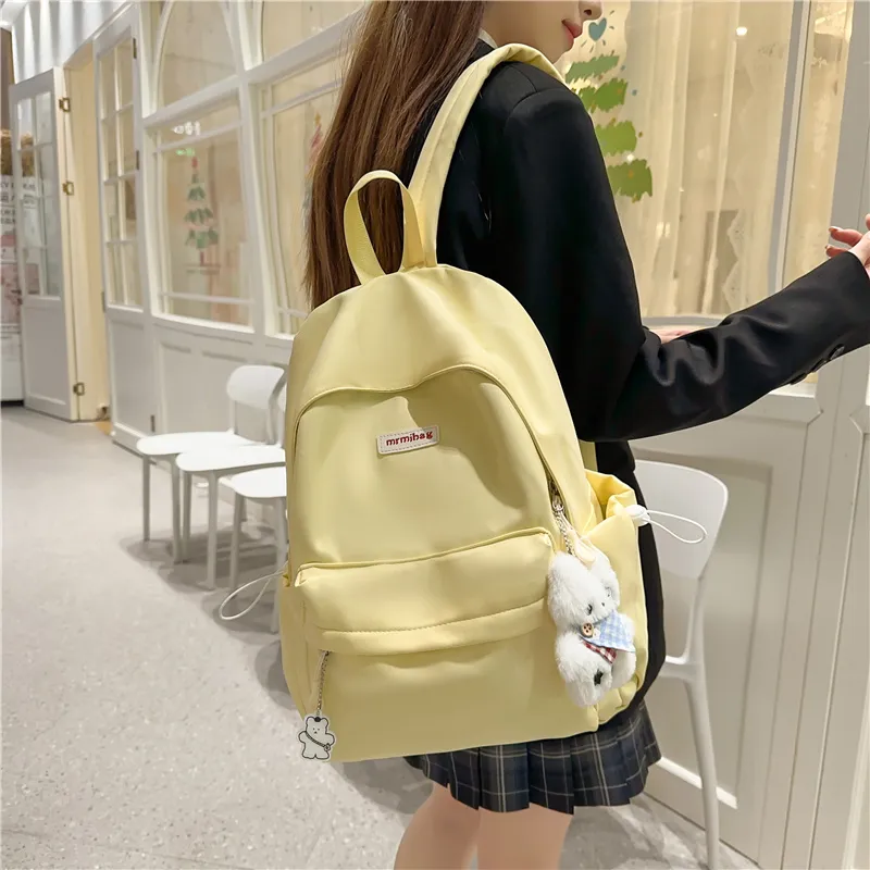 HCXK Nylon Backpack Unisex Blue/Green/Yellow/Black/White-16