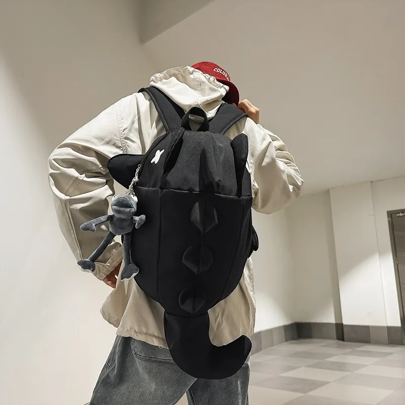 HCXK Nylon Backpack Unisex White/Black/Gray-8