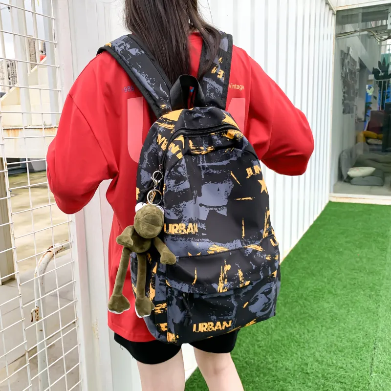 HCXK Nylon Fabric Backpack Regular Unisex Multicolor-9
