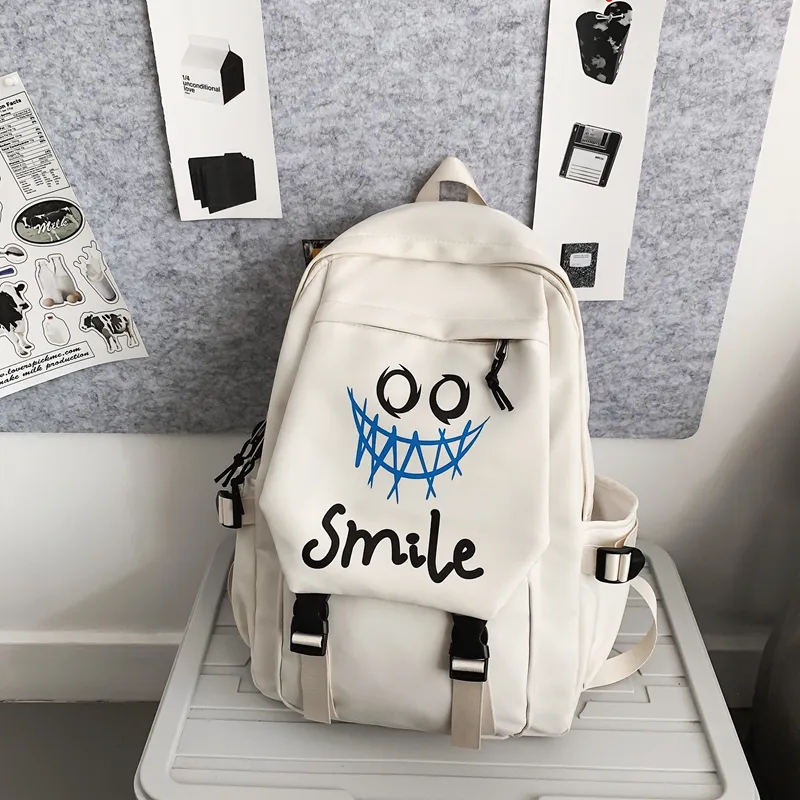 HCXK Nylon Backpack Unisex Black/White-19