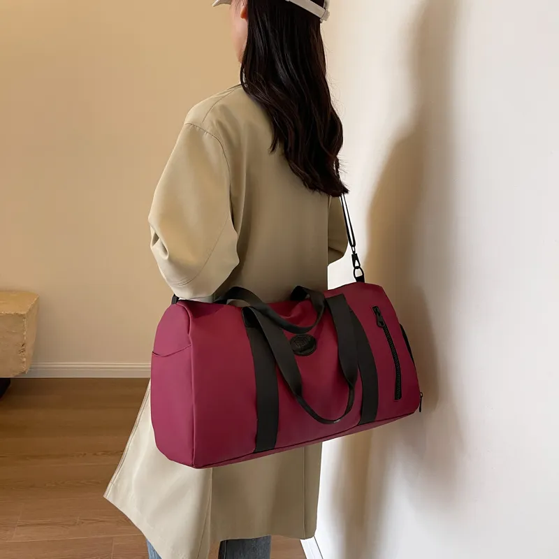 HCXK Fabric One Shoulder Travel Bag Unisex Multicolor-16