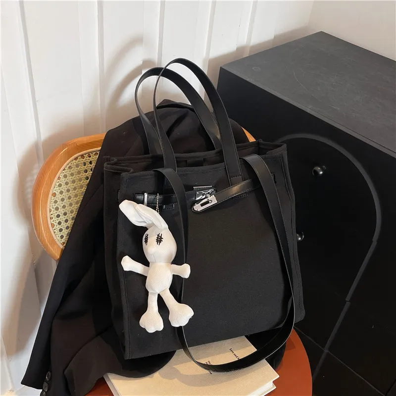 HCXK Canvas Tote Canvas Bag Class Commute Bag Single Shoulder Bag Regular Women's Multicolor-7