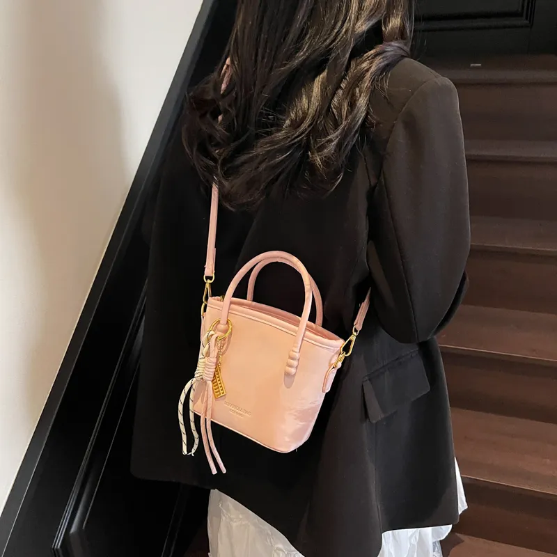 HCXK PU Shoulder Bag Crossbody Bag Casual Korean Style Bucket Bag Handbag Regular Women's Multicolor-2