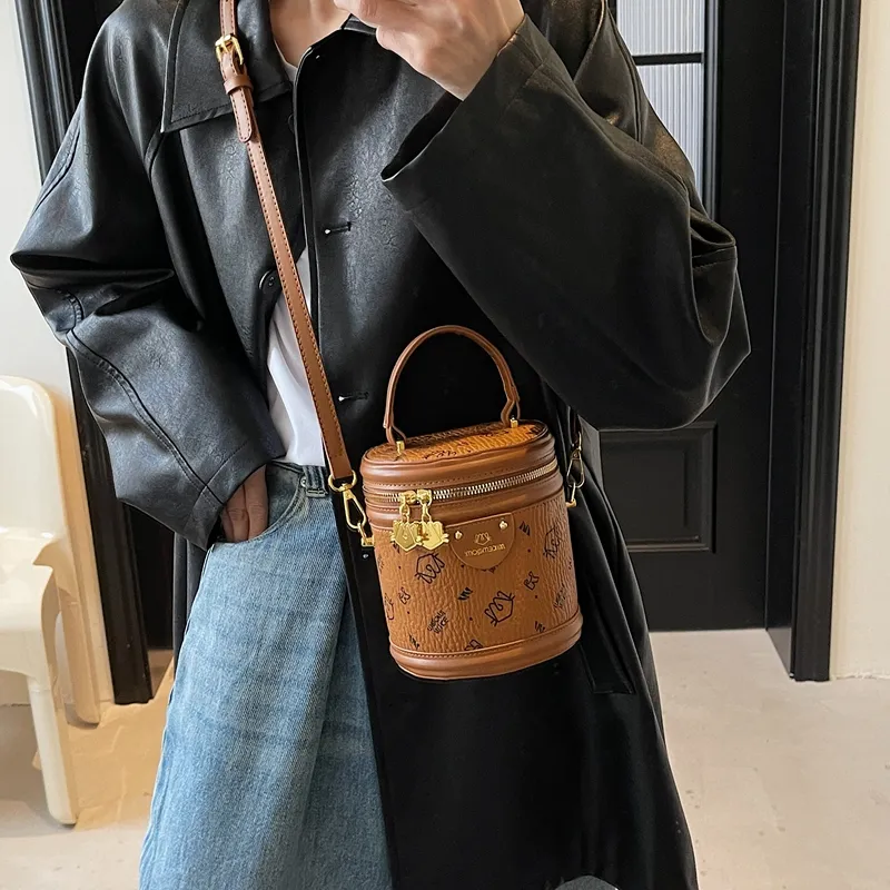 HCXK PU Cylinder Bag Shoulder Bag Crossbody Bag Handbag Women's Multicolor-17