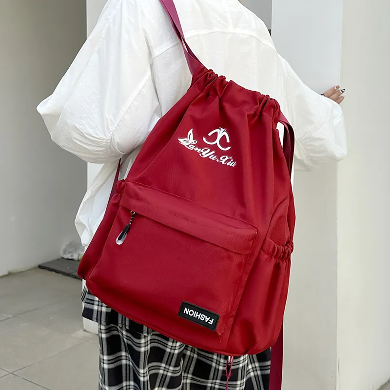 HCXK Nylon Backpack Regular Unisex Black/Ecru/Burgundy/Light Blue/Dark Blue/Khaki-12