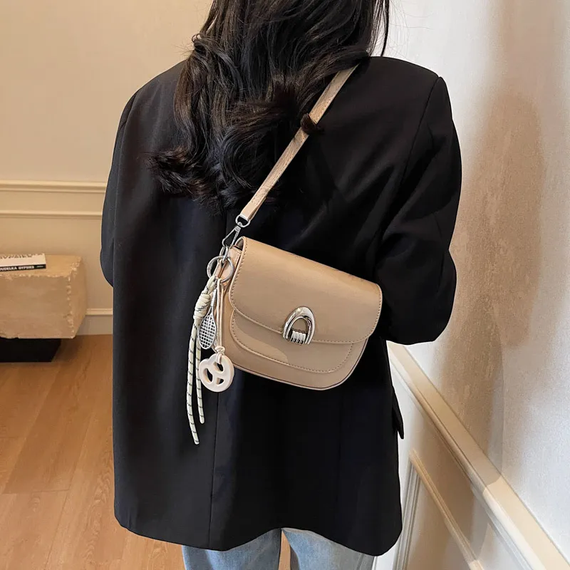 HCXK PU Shoulder Bag Regular Women's White/Black/Khaki/Coffee/Greige-11