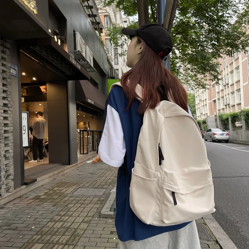 HCXK Nylon Backpack Unisex Black/White/Red/Blue-17