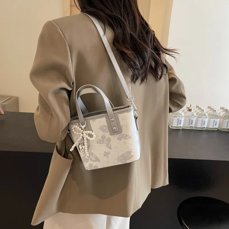 HCXK PU Handbag Tote Bag Shoulder Bag Unisex White/Black/Blue/Pink-30