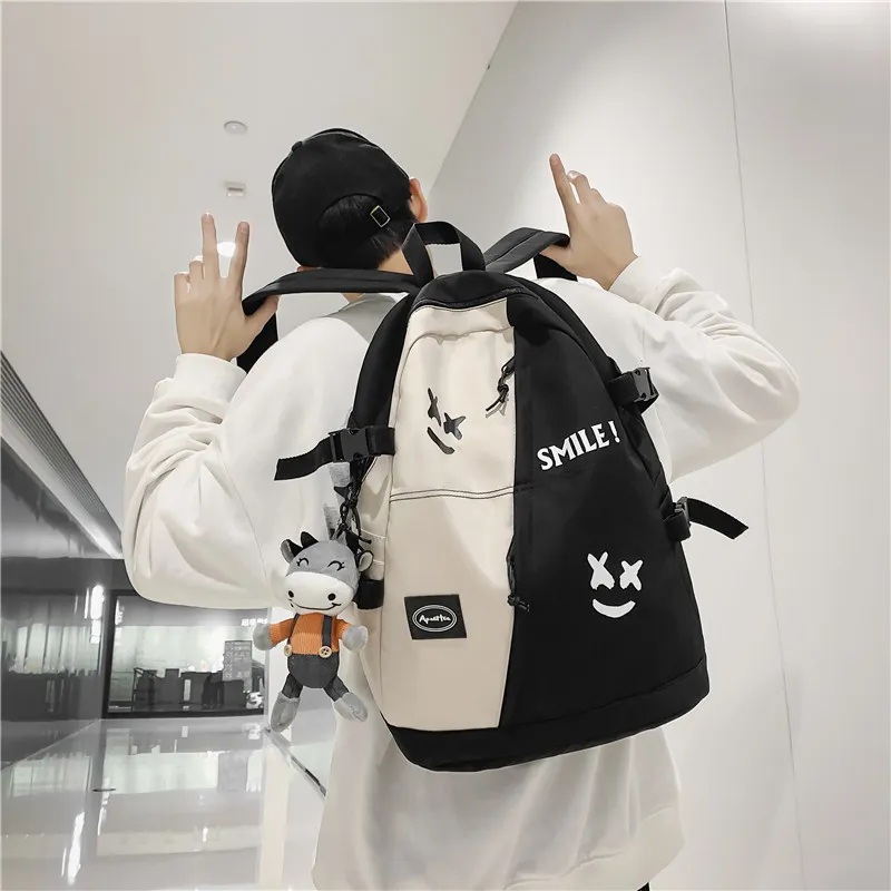 HCXK Nylon Backpack Unisex White/Black-8