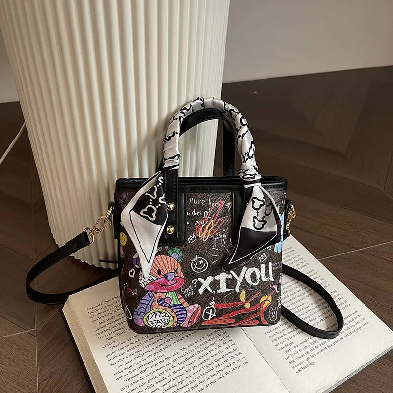 HCXK PU Fashion Versatile Handheld Basket Bag Crossbody Bag Handbag Regular Women's Multicolor-12