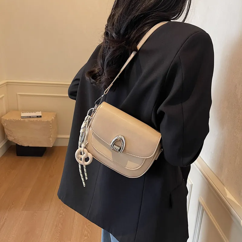 HCXK PU Shoulder Bag Regular Women's White/Black/Khaki/Coffee/Greige-14