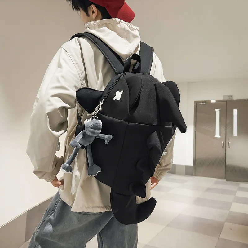 HCXK Nylon Backpack Unisex White/Black/Gray-9