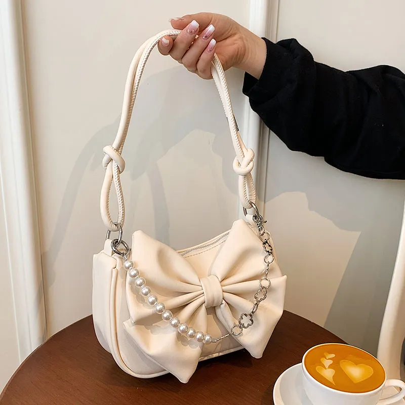HCXK PU Shoulder Bag Regular Women's Ecru/Black/Yellow/Pink-2
