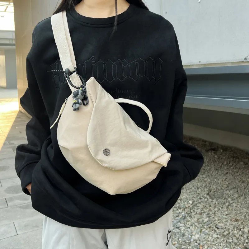 HCXK Nylon All Versatile One Shoulder Lightweight Practical Saddle Chest Handbag Regular Unisex Multicolor-3