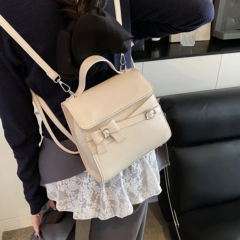 HCXK PU Trendy Maillard Style Backpack Women's Multicolor-4