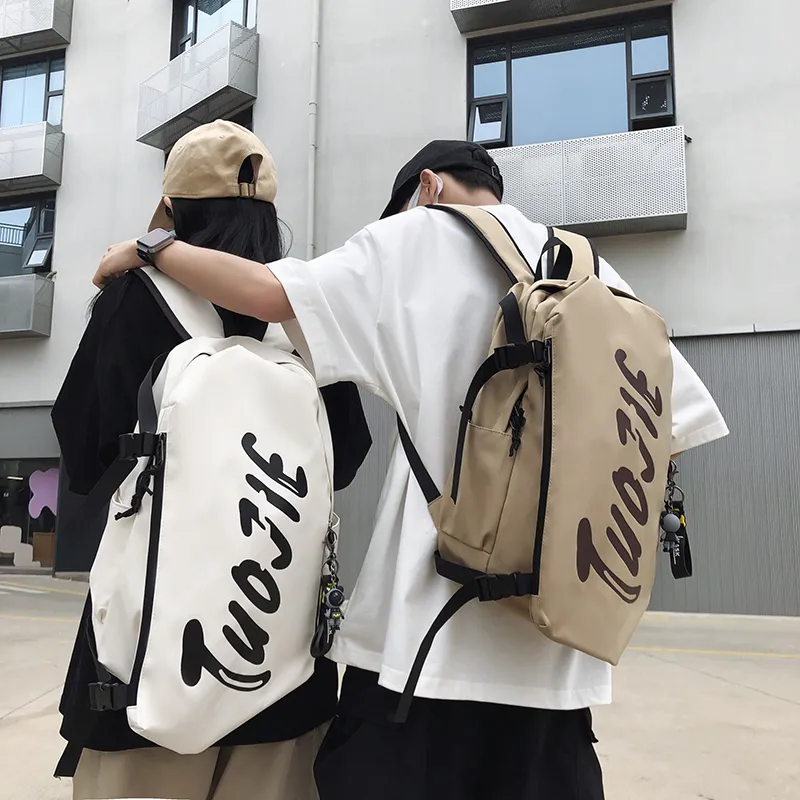 HCXK Nylon Backpack Regular Unisex White/Black/Khaki-2
