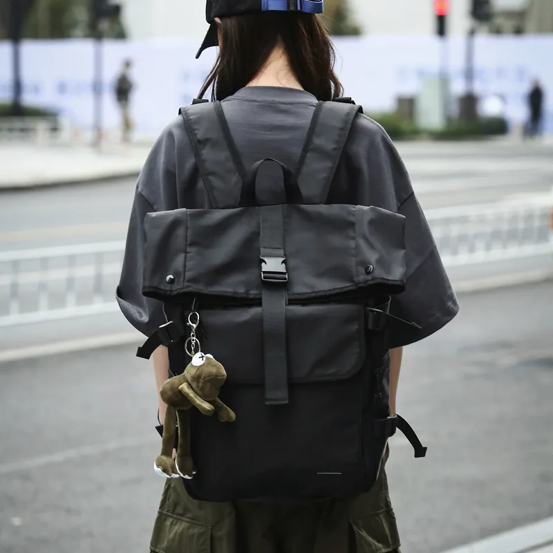 HCXK Nylon Backpack Unisex Black-4