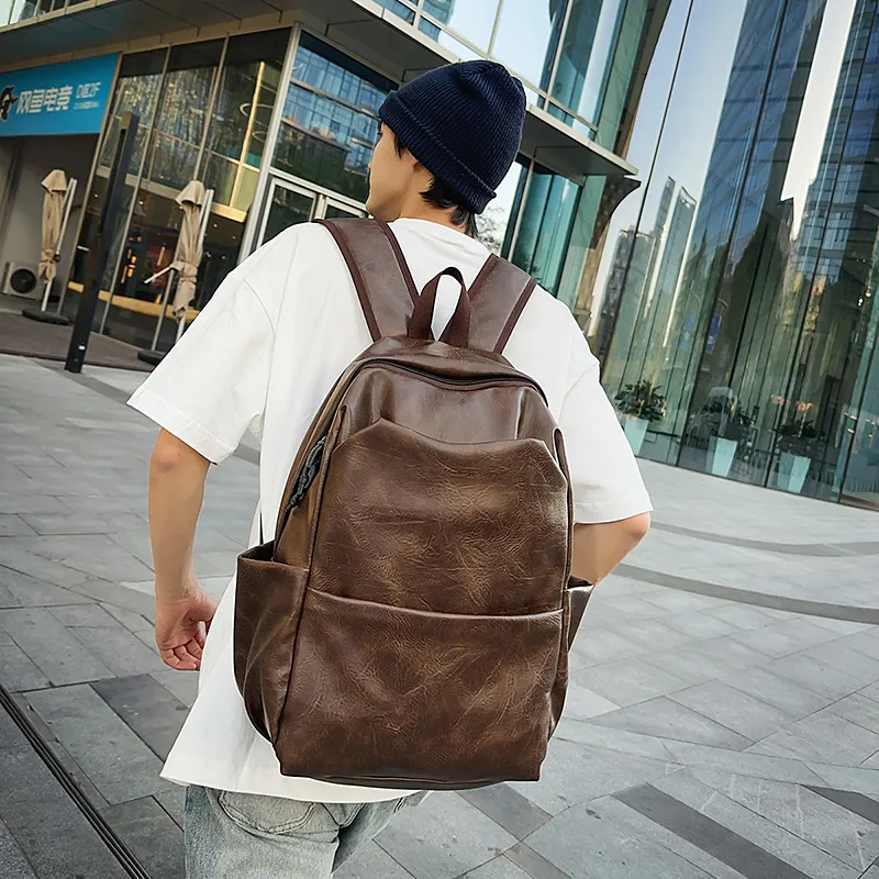HCXK PU Backpack Regular Men's Black/Brown-10