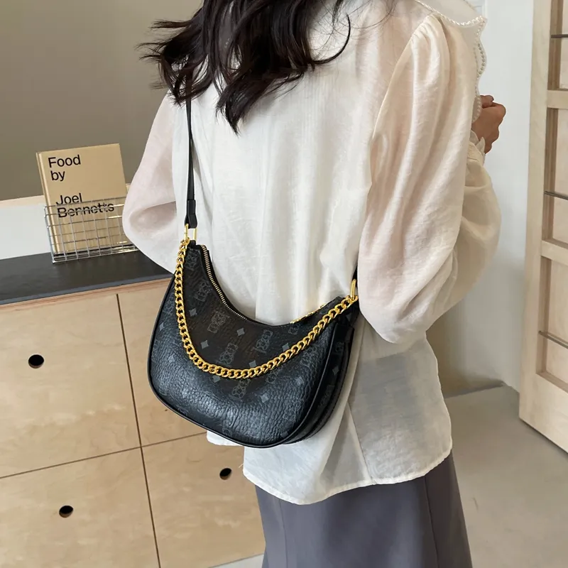 HCXK PU One Shoulder Crossbody Dumpling Bag Women's Bag Commute Unisex Ecru/Black/Pink/Brown-7