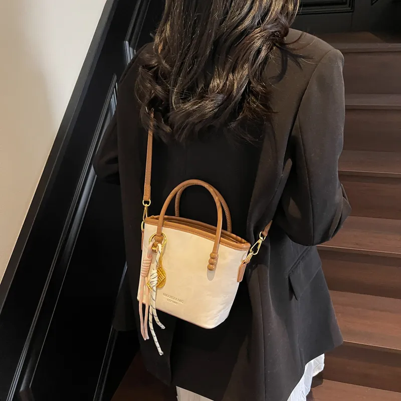 HCXK PU Shoulder Bag Crossbody Bag Casual Korean Style Bucket Bag Handbag Regular Women's Multicolor-8