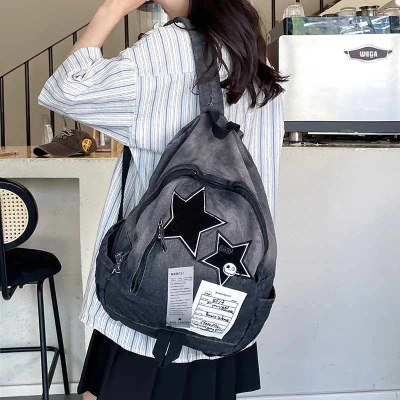 HCXK Denim Backpack Regular Unisex Blue/Black-3