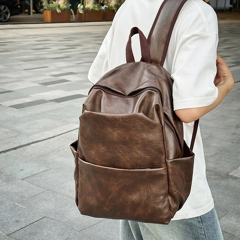 HCXK PU Backpack Regular Men's Black/Brown-11