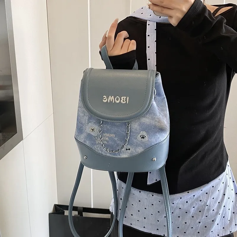HCXK PU Backpack Regular Women's Silver/Blue/Pink/Brown-10
