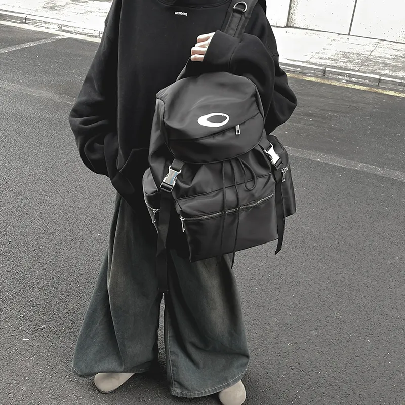 HCXK Nylon Backpack Unisex Black-5
