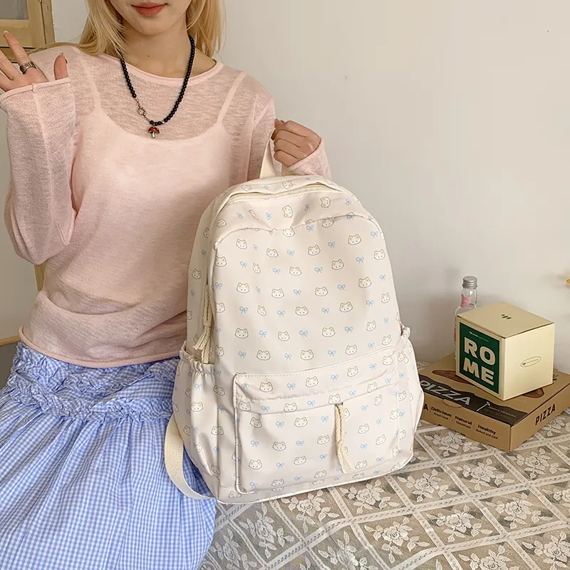 HCXK Nylon Fabric Backpack Unisex Multicolor-7