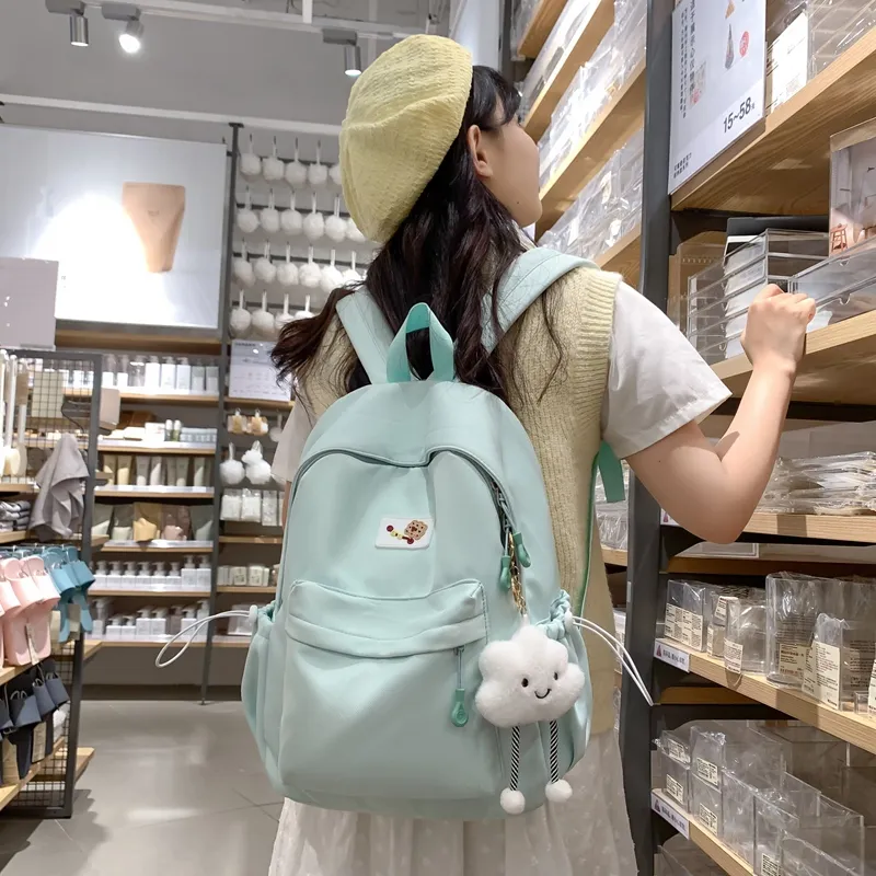 HCXK Nylon Backpack Unisex White/Pink/Black/Blue/Yellow-9