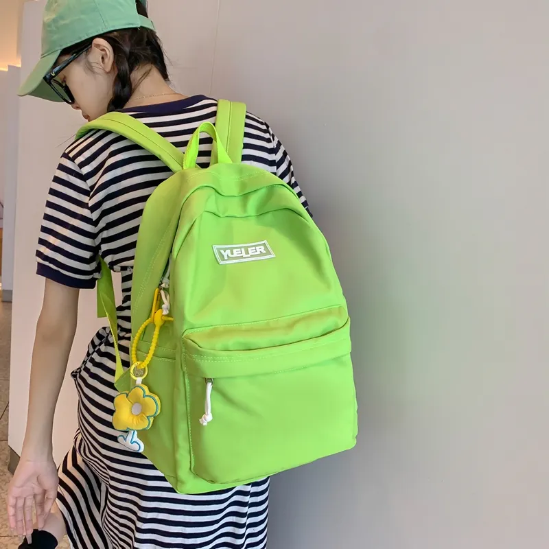 HCXK Nylon Backpack Unisex White/Black/Green/Blue/Pink-11