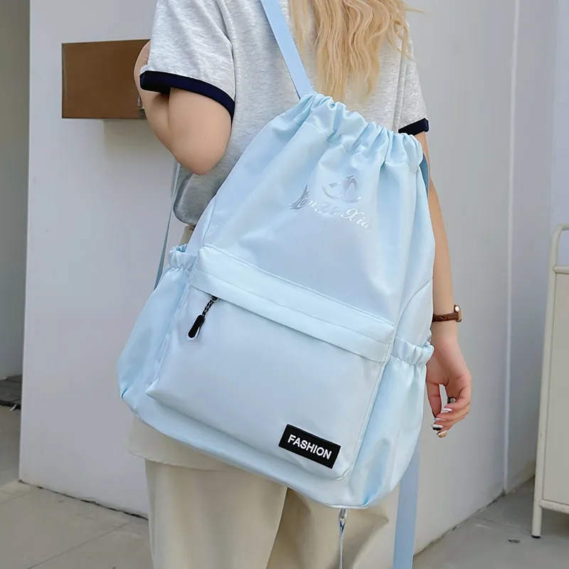 HCXK Nylon Backpack Regular Unisex Black/Ecru/Burgundy/Light Blue/Dark Blue/Khaki-15