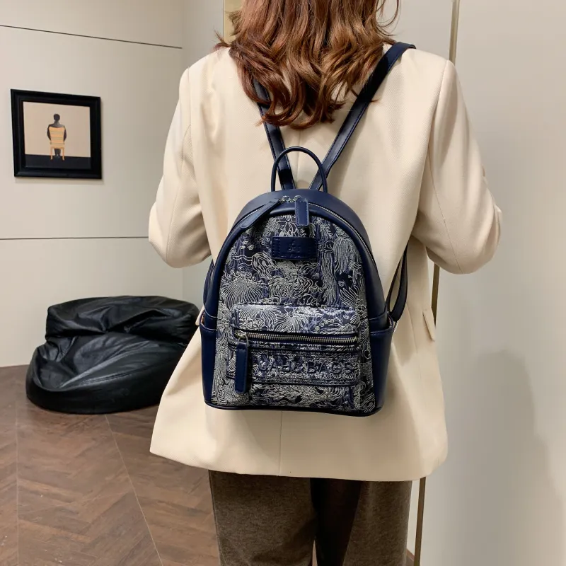 HCXK PU Large Capacity Premium Commute Backpack Regular Women's Multicolor-10