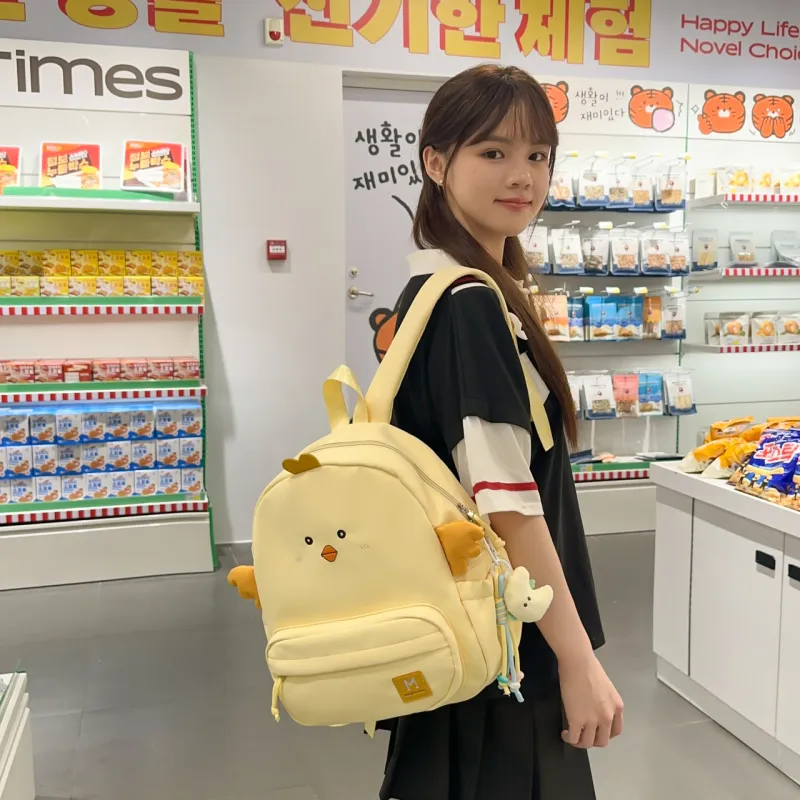 HCXK Nylon Backpack Unisex Yellow/Black/White-3