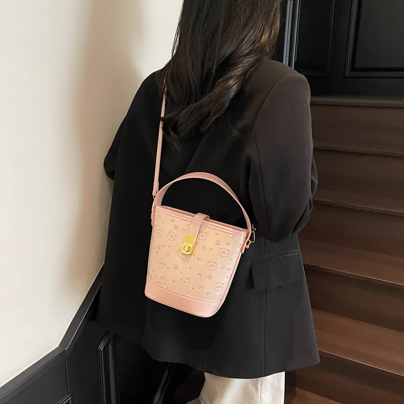 HCXK PU Bucket Bag, Shoulder Bag, Handbag Women's Multicolor-16