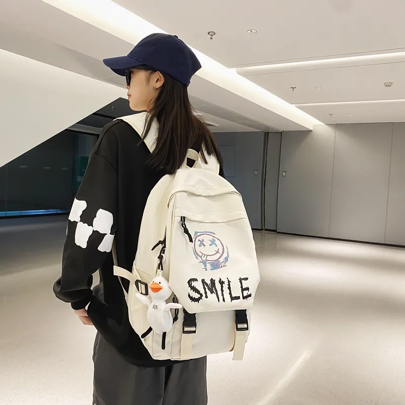 HCXK Nylon Backpack Unisex Black/White-10