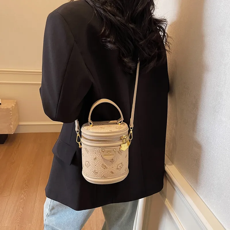 HCXK PU Cylinder Bag Shoulder Bag Crossbody Bag Handbag Women's Multicolor-4
