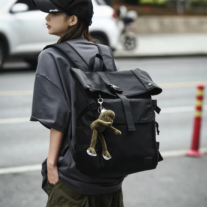 HCXK Nylon Backpack Unisex Black-5