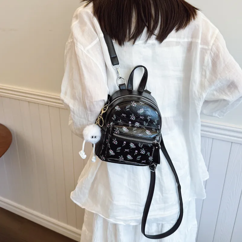 HCXK PU Backpack Women's White/Silver/Black-16