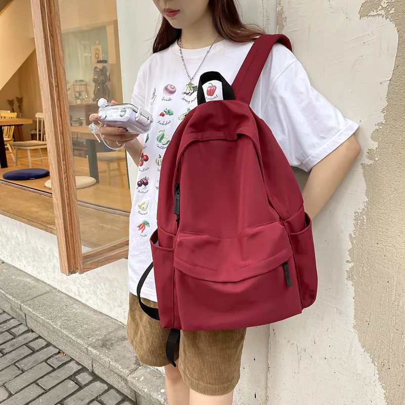 HCXK Nylon Backpack Unisex Black/White/Red/Blue-11