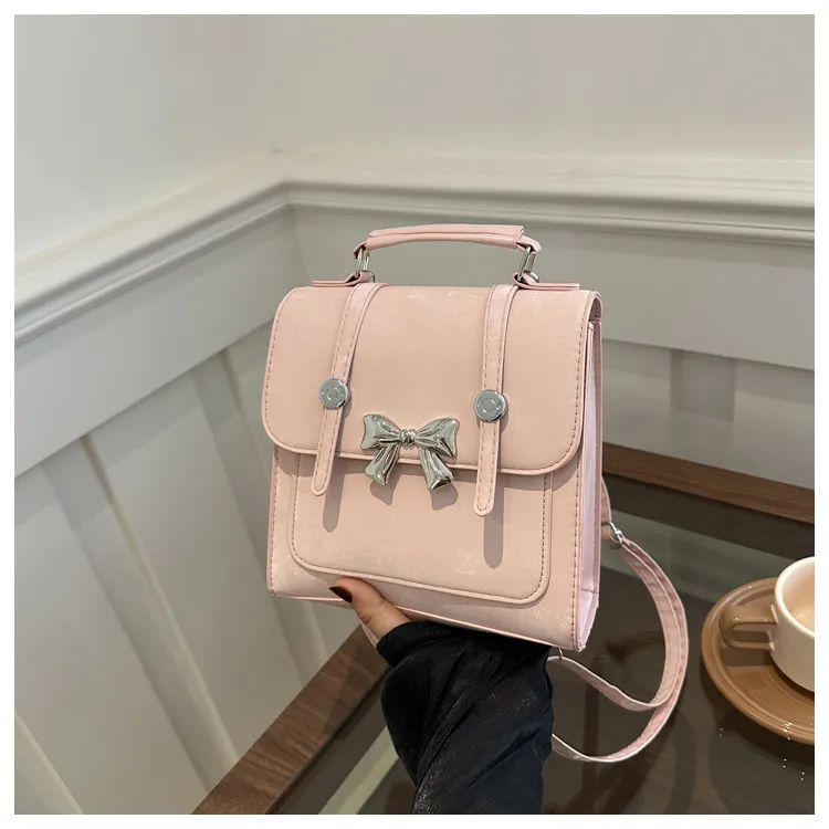 HCXK PU Backpack Regular Women's Blue/Pink/Silver/Black-17