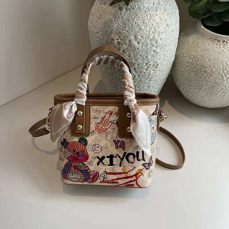 HCXK PU Fashion Versatile Handheld Basket Bag Crossbody Bag Handbag Regular Women's Multicolor-15