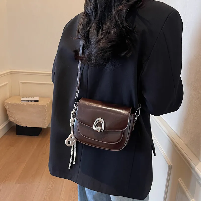 HCXK PU Shoulder Bag Regular Women's White/Black/Khaki/Coffee/Greige-17