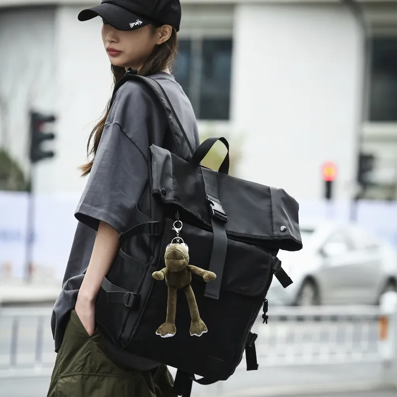 HCXK Nylon Backpack Unisex Black-3