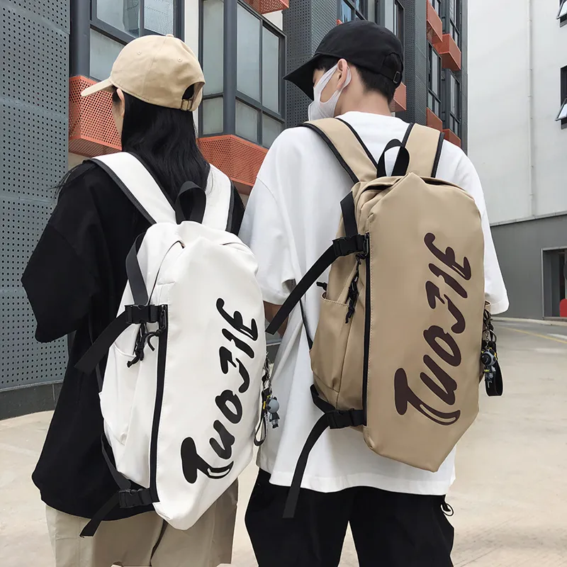 HCXK Nylon Backpack Regular Unisex White/Black/Khaki-1